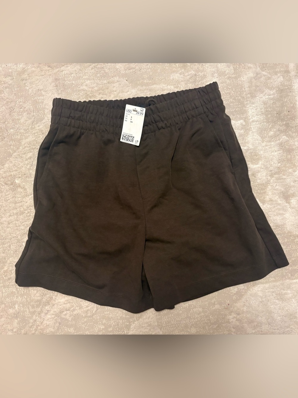 NWT H&M Men’s Elastic-Waist Athletic Shorts - Dark Brown